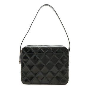 CHANEL Bicolore Shoulder Bag in Enamel and Patent Leather, Black
